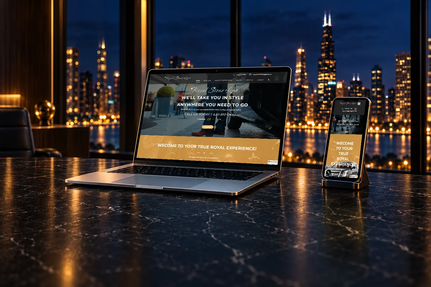 A website on a laptop and a phone, built overnight by Media Express