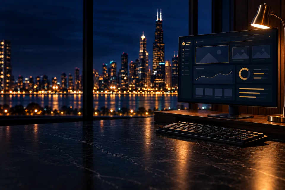 A WordPress dashboard on a monitor